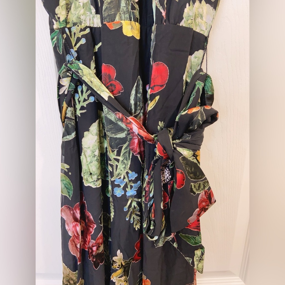 NWT $695 Alice and Olivia Dita Smocked Neck Godet Maxi Dress - Picture 8 of 10
